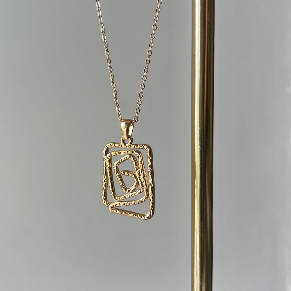 Collier Géométrique Doré EN ACIER INOXYDABLE