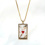 Collier doré avec pendentif 'The Lovers' inspiré du tarot