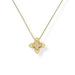 Collier Fleur d'Or avec pendentif quatrefoil et pierres scintillantes