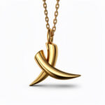 Collier Golden Kiss avec pendentif croisé en or